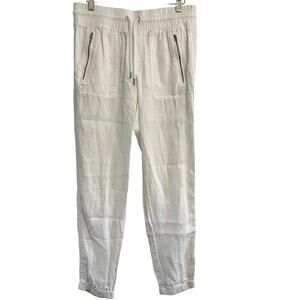 Athleta Cobo Linen White Joggers Women's Size 4 Lightweight Breathable
